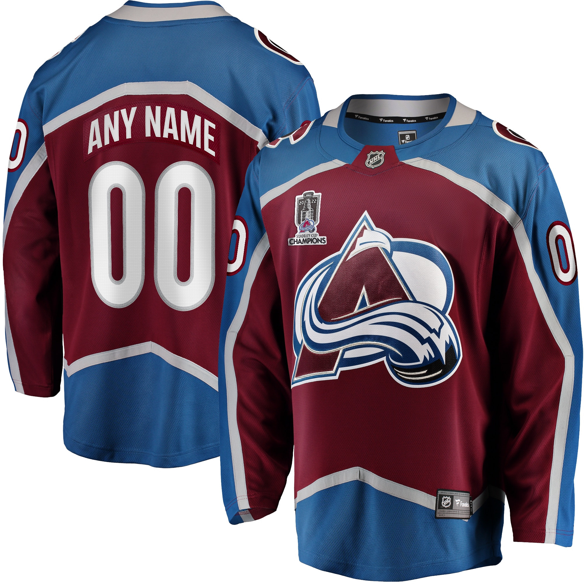 Colorado Avalanche Fanatics Branded Home 2022 Stanley Cup Champions Breakaway Custom Jersey - Burgundy Custom Jerseys Nhl