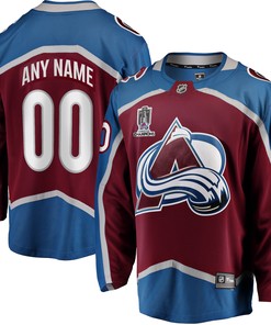 Colorado Avalanche Fanatics Branded Home 2022 Stanley Cup Champions Breakaway Custom Jersey - Burgundy Custom Jerseys Nhl