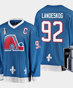 Colorado Avalanche Gabriel Landeskog 92 2022 Western Conference Champs Blue Jersey Heritage