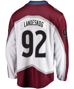 Colorado Avalanche Gabriel Landeskog 92 Away 2022 Stanley Cup Playoffs Breakaway Men Jersey - White