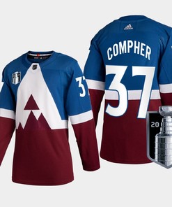 Colorado Avalanche J.T. Compher 37 2022 Western Champs Burgundy Jersey Stadium Series