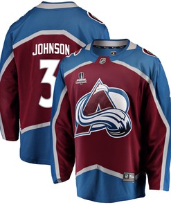 Colorado Avalanche Jack Johnson 3 Home 2022 Stanley Cup Playoffs Breakaway Men Jersey - Burgundy