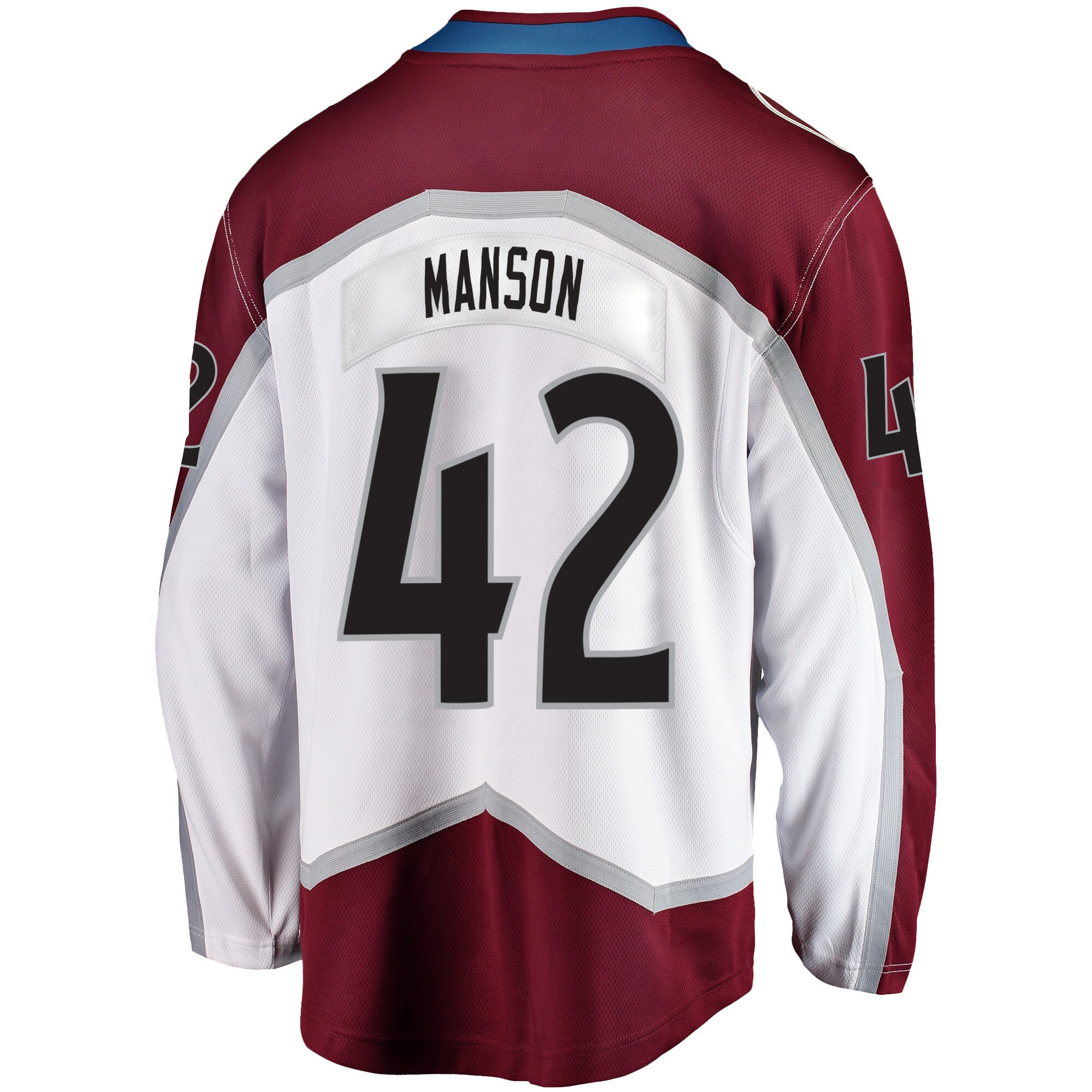 Colorado Avalanche Josh Manson 42 Away 2022 Stanley Cup Champions Breakaway Men Jersey - White