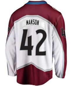 Colorado Avalanche Josh Manson 42 Away 2022 Stanley Cup Playoffs Breakaway Men Jersey - White