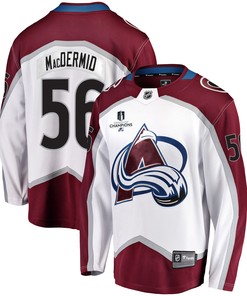 Colorado Avalanche Kurtis MacDermid 56 Away 2022 Stanley Cup Champions Breakaway Men Jersey - White