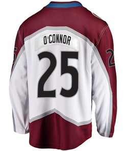 Colorado Avalanche Logan O'Connor 25 Away 2022 Stanley Cup Champions Breakaway Men Jersey - White