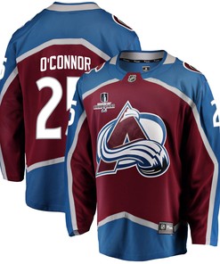 Colorado Avalanche Logan O'Connor 25 Home 2022 Stanley Cup Champions Breakaway Men Jersey - Burgundy
