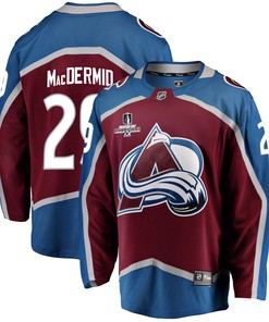 Colorado Avalanche Nathan MacKinnon 29 Home 2022 Stanley Cup Champions Breakaway Men Jersey - Burgundy