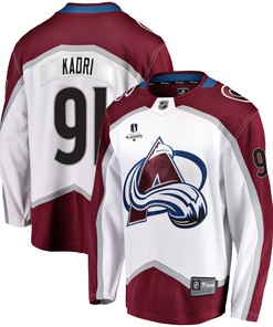 Colorado Avalanche Nazem Kadri 91 Away 2022 Stanley Cup Playoffs Breakaway Men Jersey - White