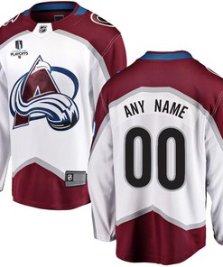 Colorado Avalanche Stanley Cup 2023 Playoffs Patch Away Breakaway Custom Men Jersey - White