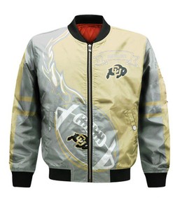 Colorado Buffaloes Bomber Jacket Flame Ball - NCAA