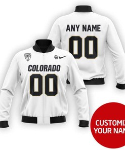Colorado Buffaloes Ncaa Sport Team White Personalized Number Name Jersey Design Gift For Buffaloes Fans Bomber Jacket