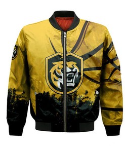 Colorado College Tigers Bomber Jacket Basketball Net Grunge Pattern- NCAA
