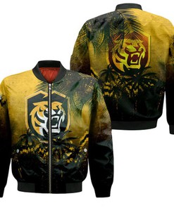 Colorado College Tigers Bomber Jacket Coconut Tree Tropical Grunge - NCAA