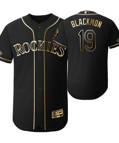 Colorado Rockies #19 Charlie Blackmon Mlb 2019 Golden Brandedition Black Jersey Gift For Rockies Fans