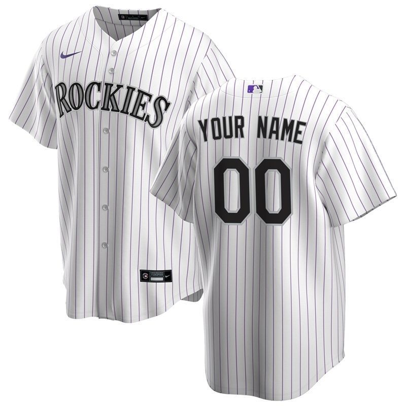 Colorado Rockies 2020 Mlb Personalized Custom White Stripe Lines Custom Jersey