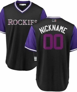 Colorado Rockies 2020 Players' Weekend Cool Base Pick-a-player Roster Jersey - Black Purple