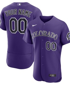 Colorado Rockies Alternate Authentic Custom Jersey - Purple Custom Jerseys Mlb