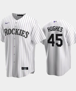 Colorado Rockies Gabriel Hughes 45 2022-23 Draft White Home Jersey