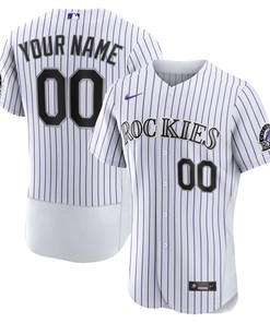 Colorado Rockies Home Authentic Custom Jersey White Custom Jerseys Mlb