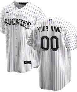 Colorado Rockies Home Replica Custom Jersey - White Custom Jerseys Mlb