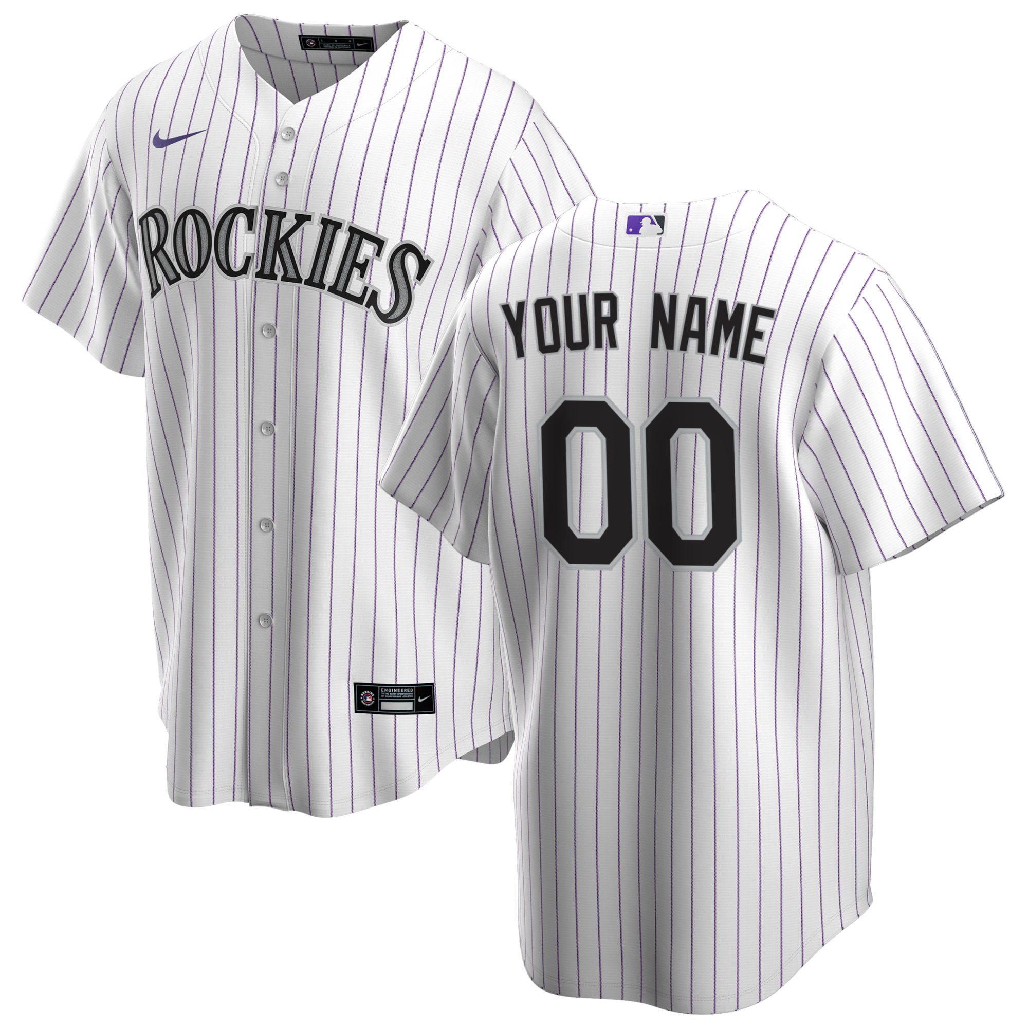 Colorado Rockies Home Replica Custom Jersey - White Custom Jerseys Mlb