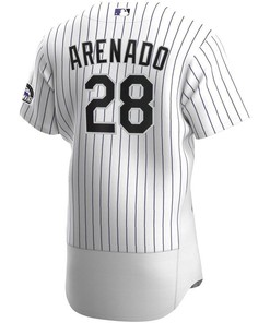 Colorado Rockies Nolan Arenado #28 2020 Mlb White Stripe Lines Jersey