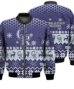 Colorado Rockies Sports Football American Ugly Christmas Sweater Gifts Unisex 3D Bomber Jacket