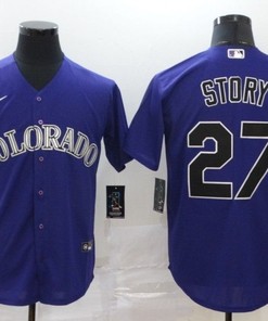 Colorado Rockies Trevor Story #27 2020 Mlb Navy Blue Jersey
