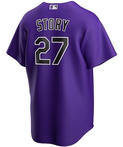 Colorado Rockies Trevor Story #27 2020 Mlb Purple Jersey