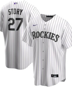 Colorado Rockies Trevor Story #27 2020 Mlb White Stripe Lines Jersey