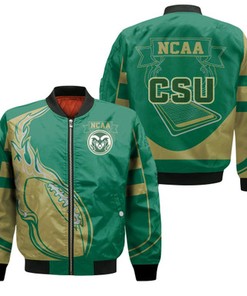 Colorado State Rams Bomber Jacket  - Fire Football - NCAA