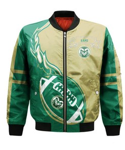 Colorado State Rams Bomber Jacket Flame Ball - NCAA