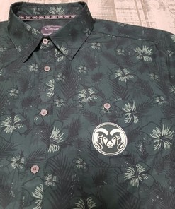 Colorado State Rams Chiliwear Hawaiian Shirt Green Button Up Poly Spandex