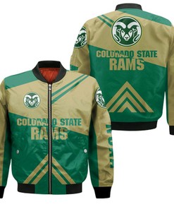 Colorado State Rams Football Bomber Jacket  - Stripes Cross Shoulders - NCAA