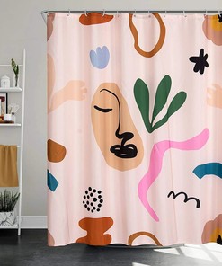 Colorful Abstract Art Shower Curtain Set for Modern Bathroom Decor