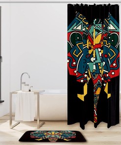 Colorful Bohemian Elephant Waterproof Shower Curtain for Bathroom Decor