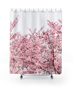 Colorful Cherry Blossom Shower Curtain that Enhances Your Bathroom Decor