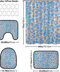 Colorful Elegant Leopard Spot Shower Curtain and Mat for Eye-Catching Bathroom Decor