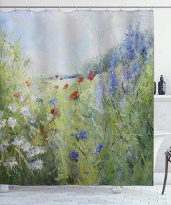 Colorful Flowers Shower Curtain for Summer Season Bathroom Decor