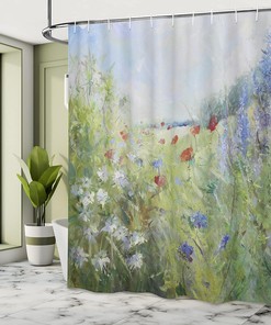 Colorful Flowers Shower Curtain for Summer Season Bathroom Decor