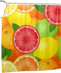 Colorful Lemons Shower Curtain - Waterproof Bathroom Decor Accented with Home Decor
