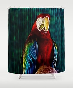 Colorful Macaw Shower Curtain with Artistic and Modern Design for Bathroom Decor