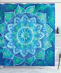 Colorful Mandala Flower Shower Curtain for Bohemia Bathroom Decor
