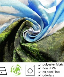 Colorful Mushroom Shower Curtain - Abstract and Chic Bathroom Decor with Black and White Plant Design