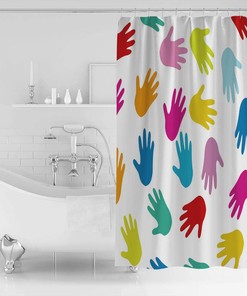 Colorful Palm Prints Bathroom Shower Curtain - Home Decor
