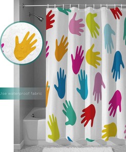 Colorful Palm Prints Bathroom Shower Curtain - Home Decor