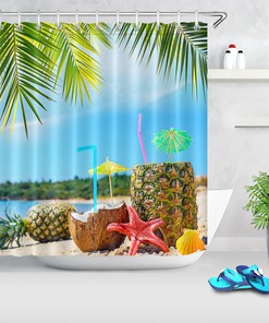 Colorful Pineapple Shower Curtain - Aloha Summer Bathroom Decor