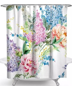 Colorful Rose Flowers Butterflies Shower and Bath Curtains for Your Bathroom