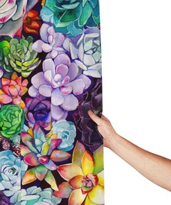 Colorful Succulent Shower Curtain - Modern Bathroom Decor with Metal Grommets and Hooks